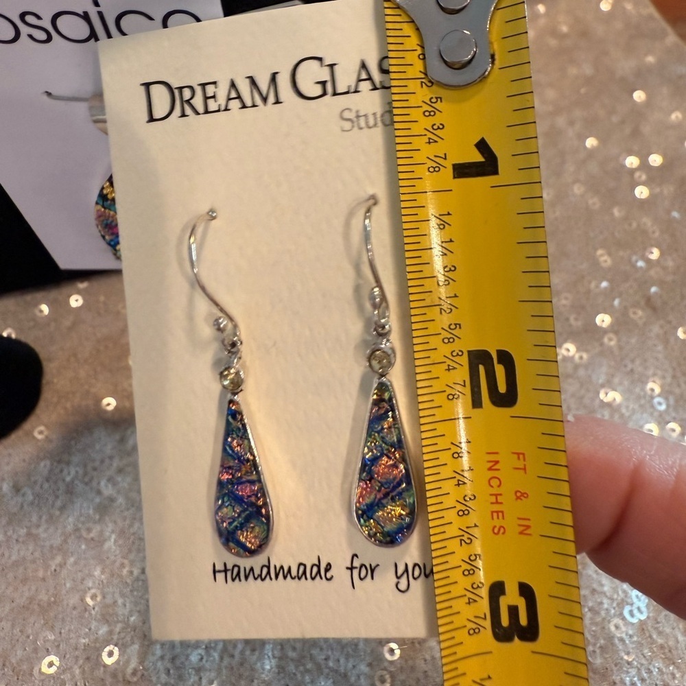 NWT Mosaico Austrian Crystal Dichroic Glass necklace & earrings 💕💕 new line! 💕💕 - Picture 11 of 13